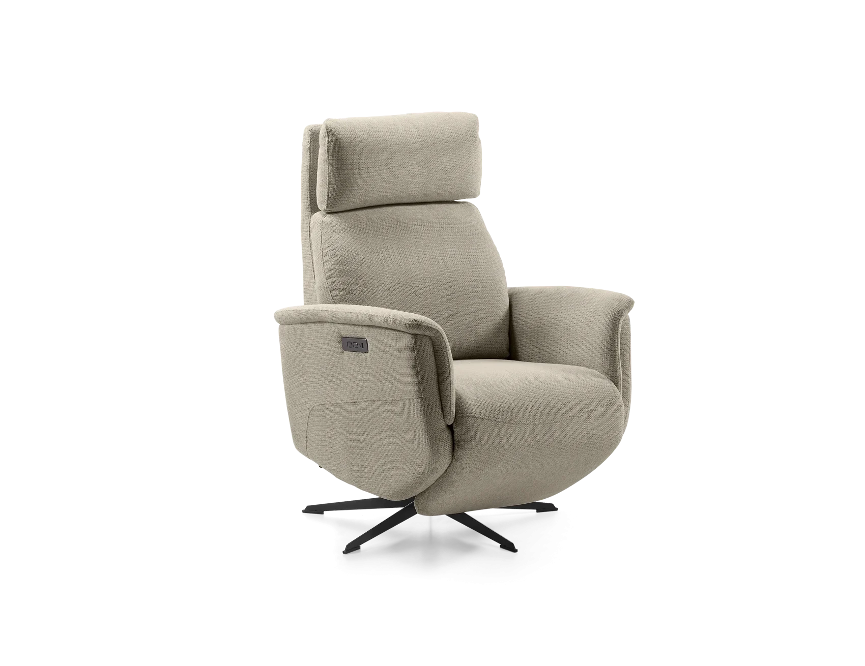 Butaca Relax Giratòria Bellagio – Entapissada en Tela Gris Clar