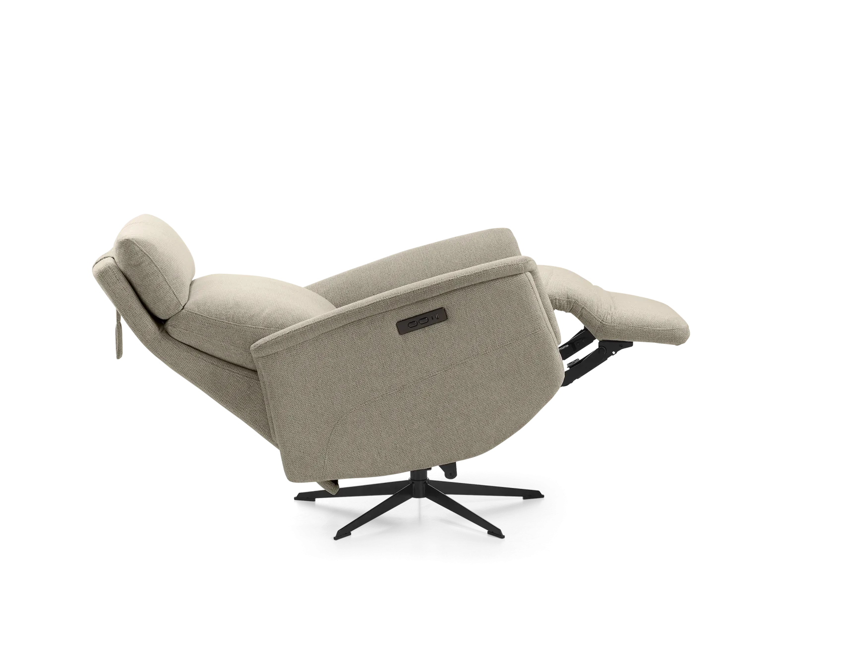 Butaca Relax Giratòria Bellagio – Entapissada en Tela Gris Clar