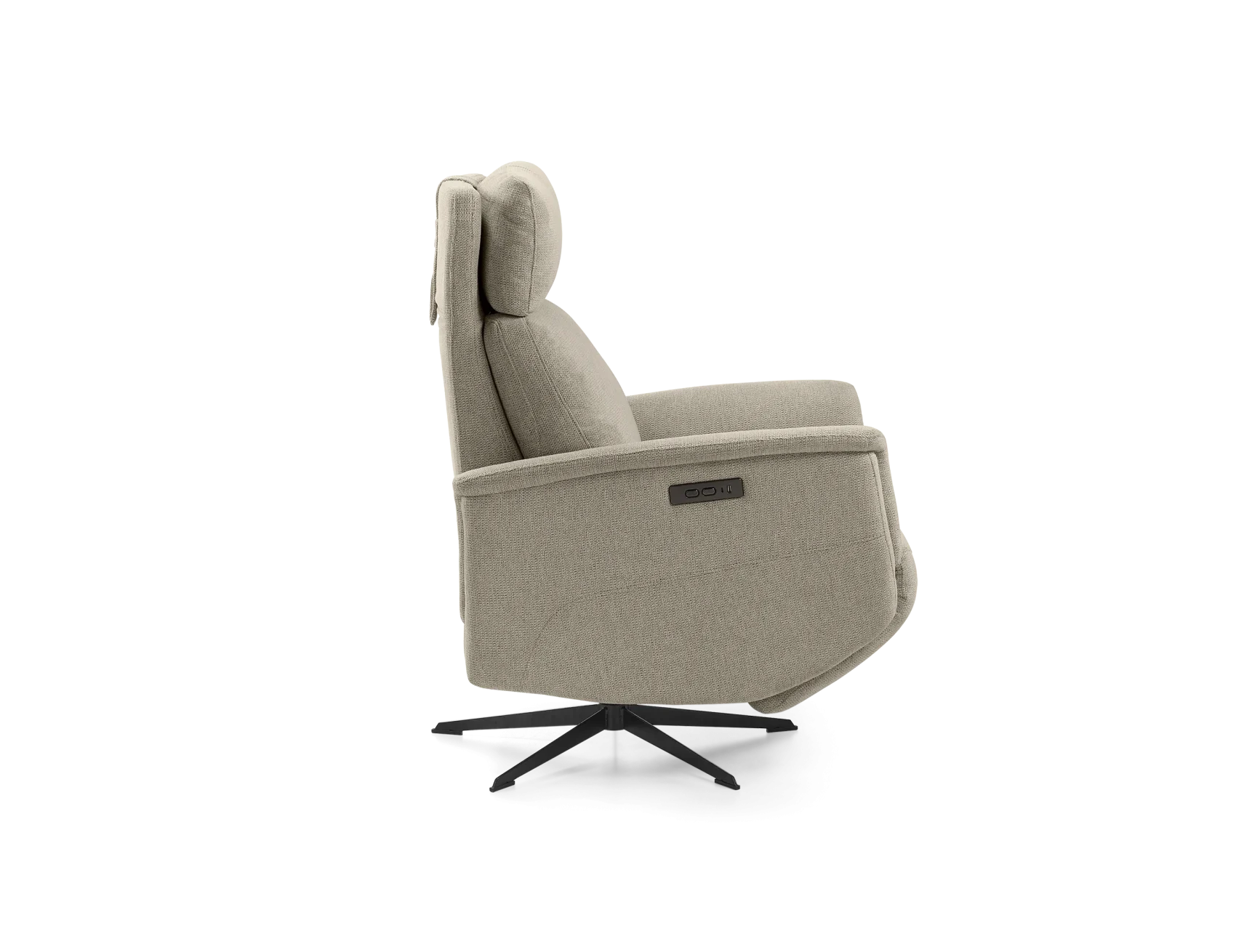 Butaca Relax Giratòria Bellagio – Entapissada en Tela Gris Clar