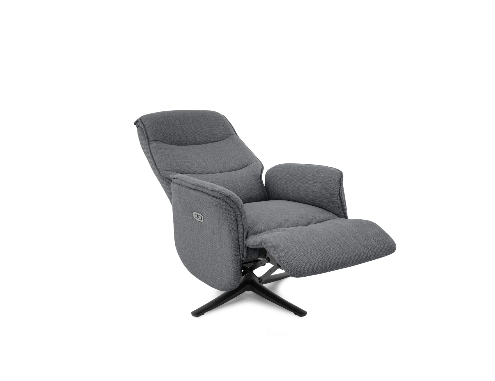 Butaca Relax Giratòria Parma – Entapissada en Tela Gris Fosc