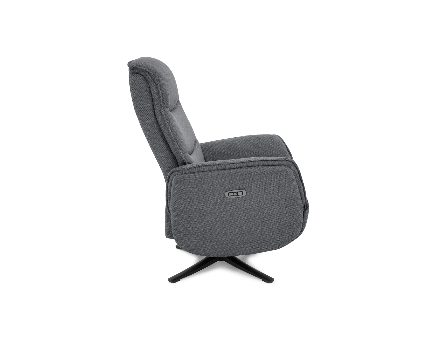 Butaca Relax Giratòria Parma – Entapissada en Tela Gris Fosc
