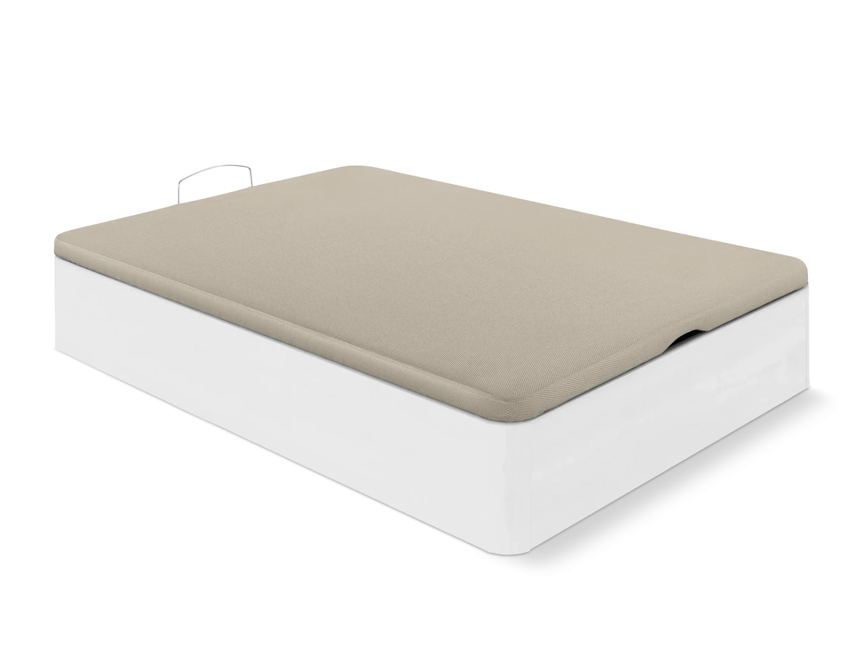 Canapé abatible Zenit – Blanco con tapa tapizada beige
