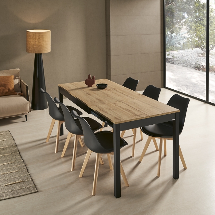 Taula extensible Atenas roure i negre