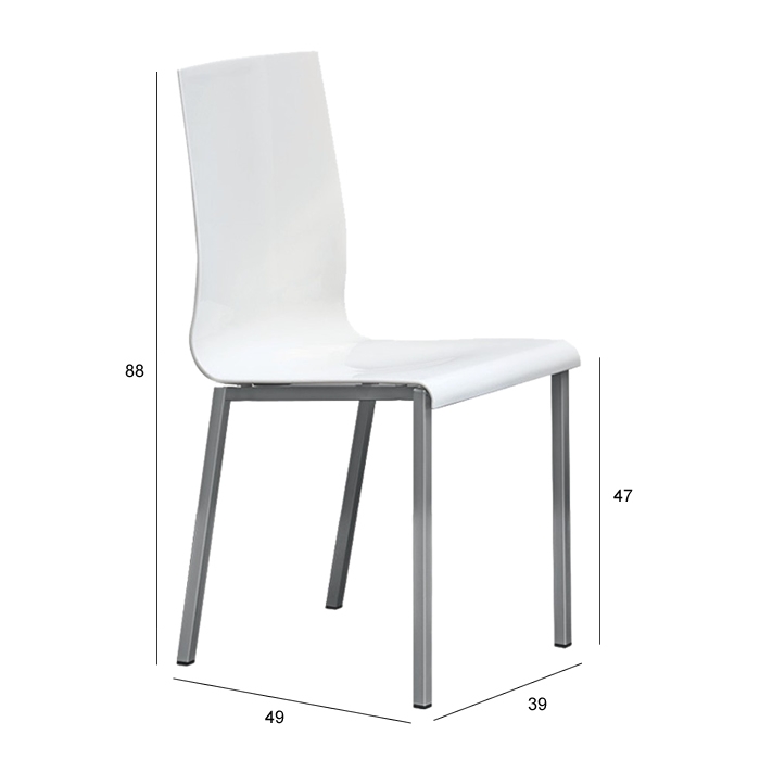 Silla de Comedor “Laura” Blanca Brillo