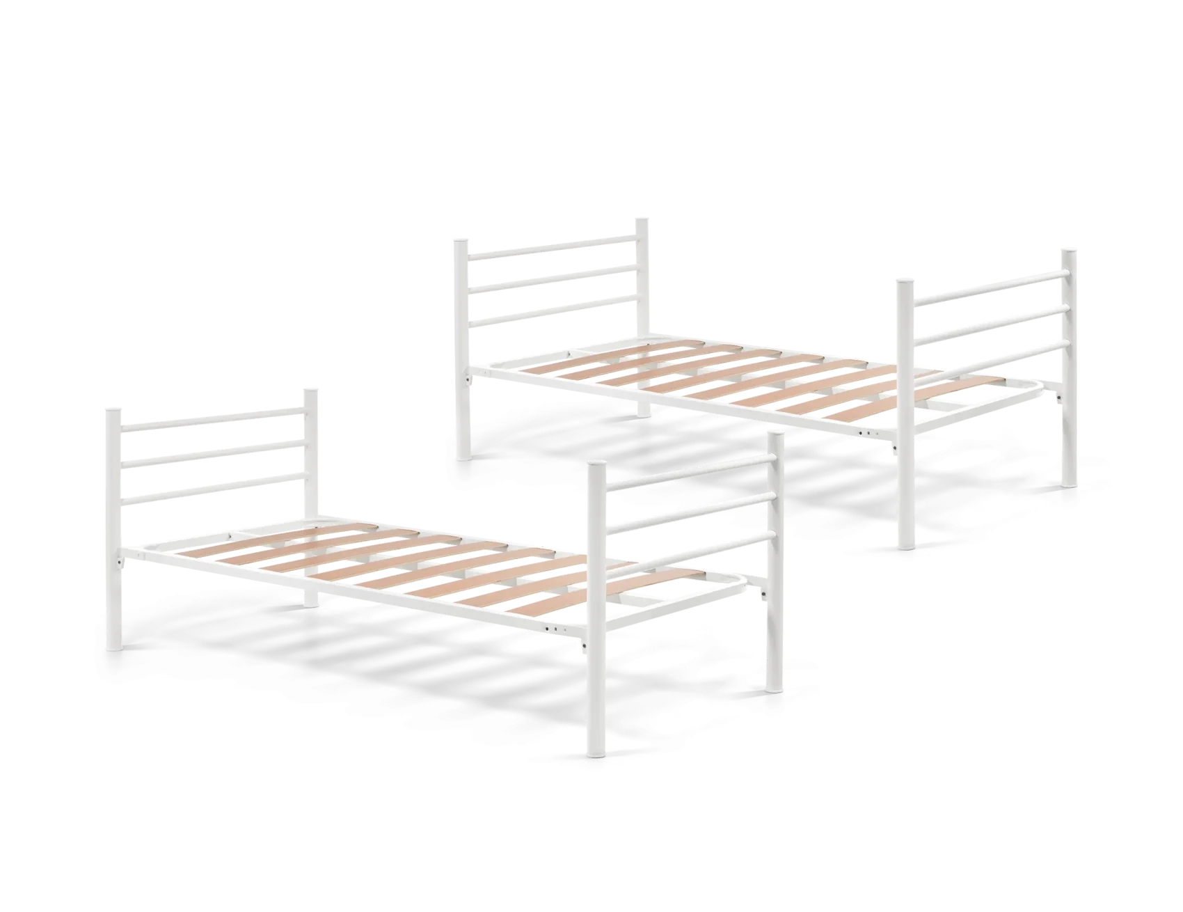 Litera metálica blanca convertible en dos camas individuales