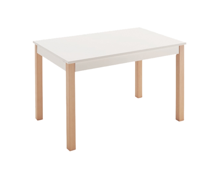 Mesa de comedor Nadia blanca y madera