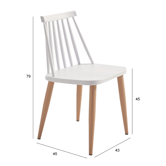 Silla Nova blanca y madera