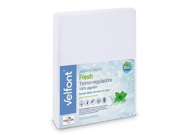 Sábana Bajera Fresh – Velfont – Termo-reguladora 100% Algodón