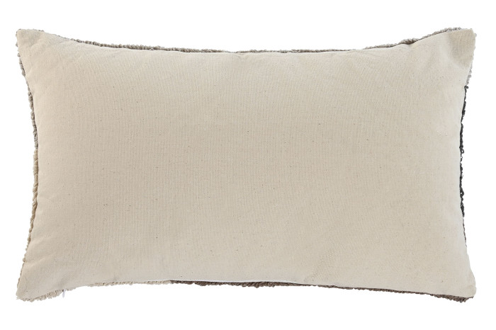 Cojín decorativo rectangular abstracto multicolor en tonos tierra y gris