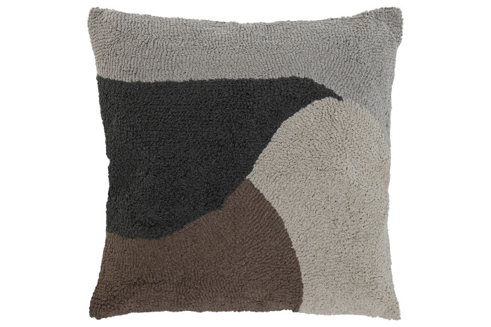 Coixí decoratiu abstracte multicolor en tons terra i gris