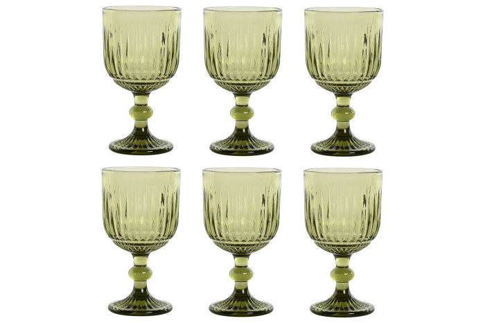 Set 6 Gots de Vidre Verds Vintage 270 ml