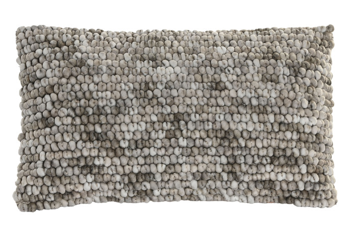 Coixí Rectangular Decoratiu Texturitzat en Tons Beix 30x50 cm