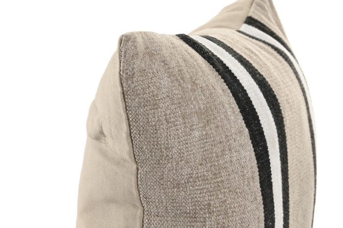 Coixí Decoratiu amb Ratlles en Beix, Negre i Blanc 45x45 cm
