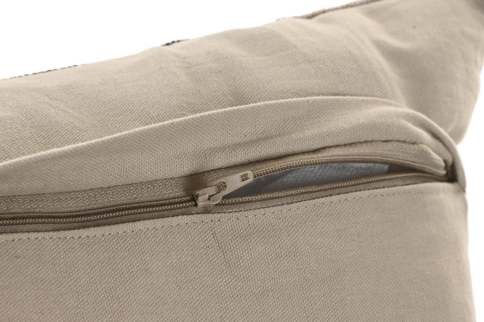 Coixí Decoratiu amb Ratlles en Beix, Negre i Blanc 45x45 cm