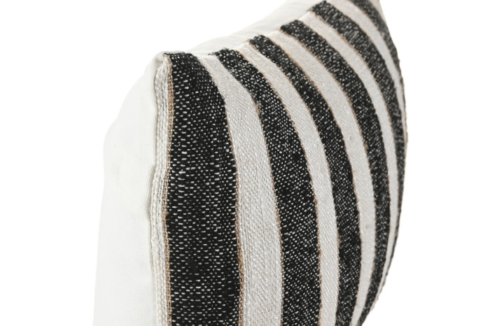 Coixí rectangular de ratlles en blanc i negre – 30x50 cm