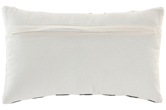 Coixí rectangular de ratlles en blanc i negre – 30x50 cm