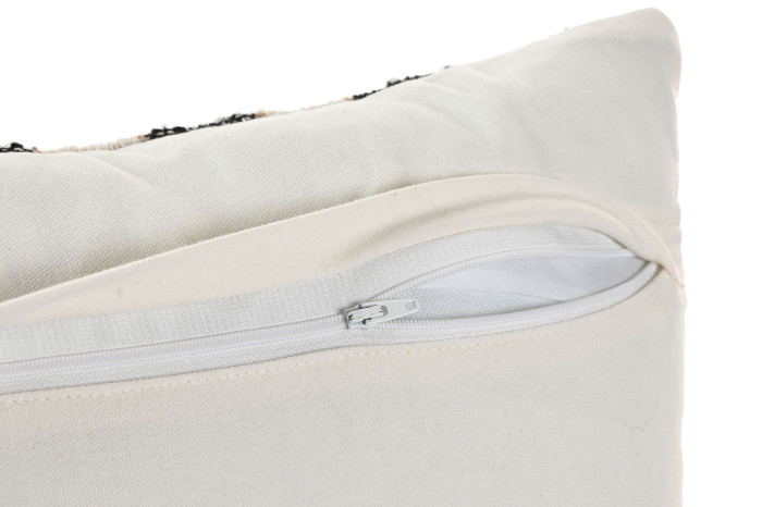 Coixí rectangular de ratlles en blanc i negre – 30x50 cm