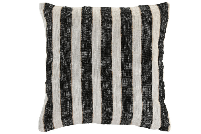 Coixí de Ratlles Blanc i Negre, 45 × 45 cm