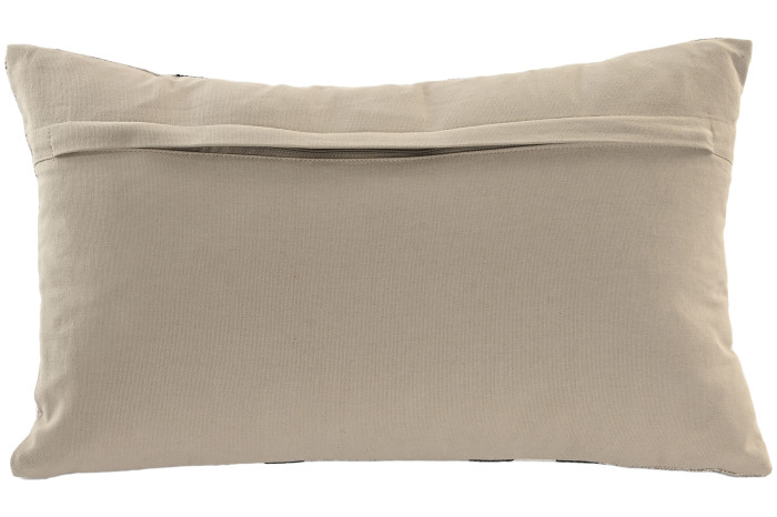 Coixí Rectangular Decoratiu amb Ratlles en Beix, Negre i Blanc 30x50 cm