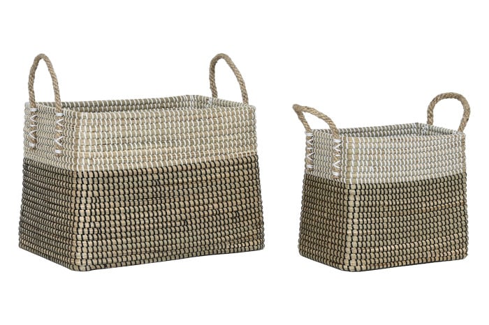 Set de 2 Cistelles Decoratives de Fibra Natural