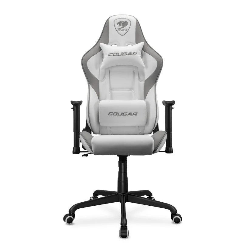 Cadira Gaming Ergonòmica Tipus Racing amb Reposacaps i Coixí Lumbar – Blanca