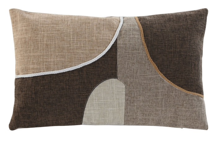 Coixí Decoratiu Abstracte Rectangular en Tons Terra