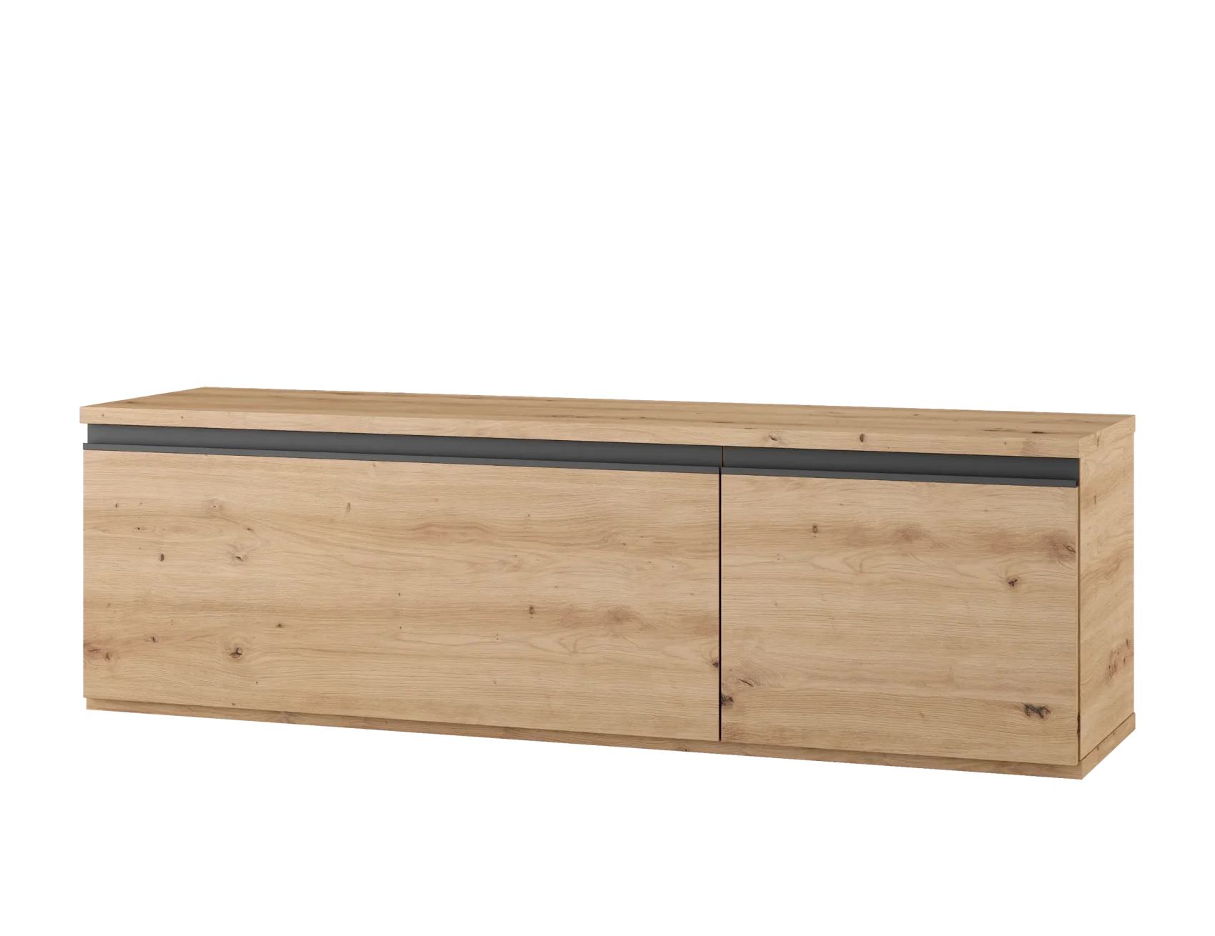 Moble TV de Fusta Natural amb Portes Abatibles – Estil Modern Industrial