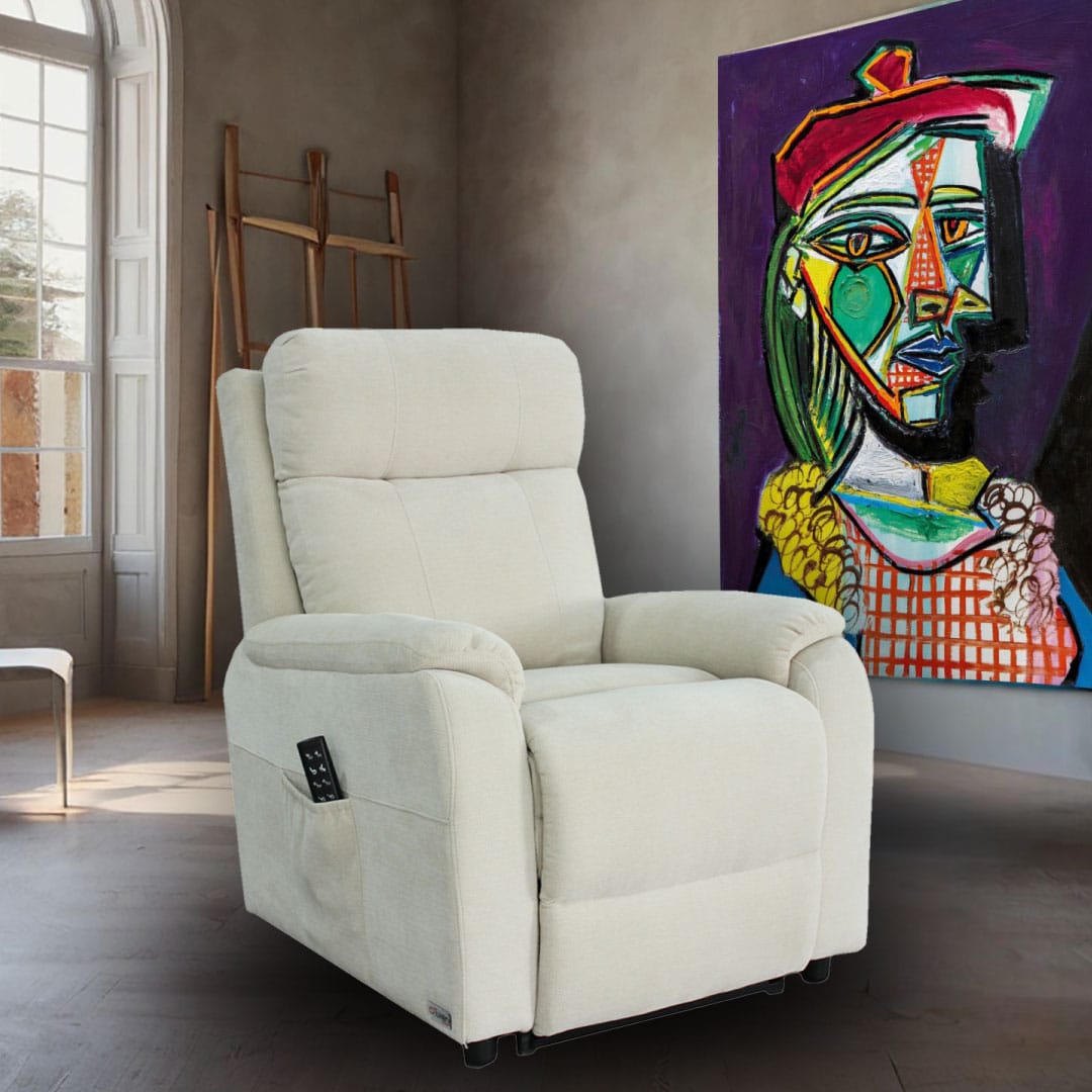Butaca Relax Reclinable Luxen Germany Beige amb Comandament Lateral