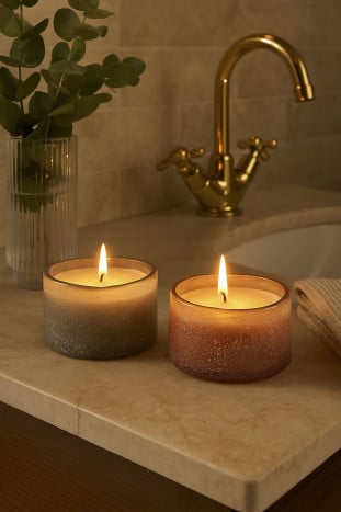 Pack de 2 espelmes artesanals de cera de soja en recipient ceràmic