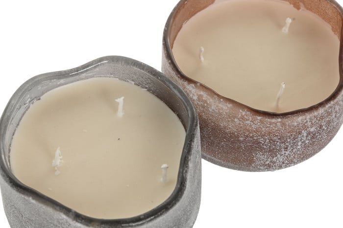 Pack de 2 espelmes artesanals de cera de soja en recipient ceràmic