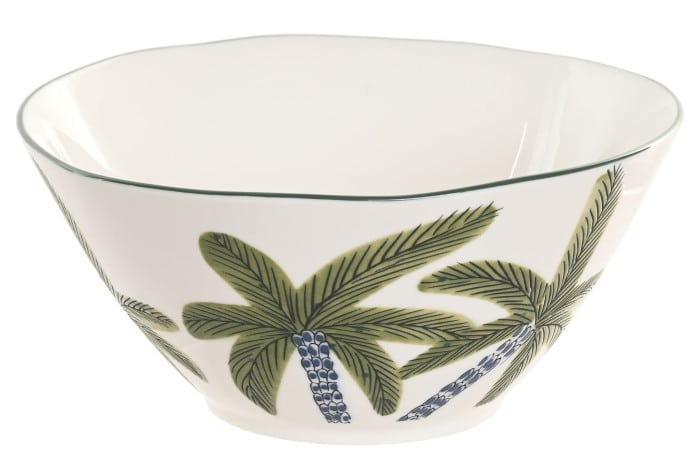 Bol Decoratiu de Porcellana amb Disseny Tropical de Palmeres