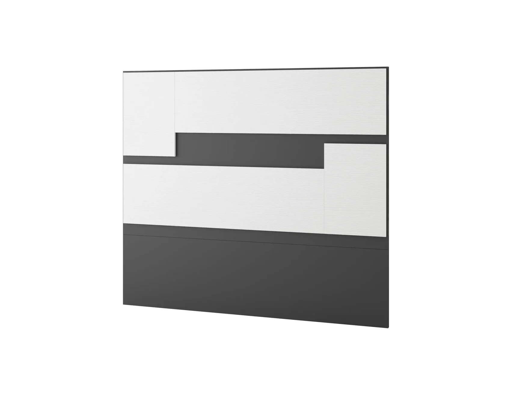 Cabecero Moderno Bicolor Blanco y Gris – Diseño Geométrico Horizontal