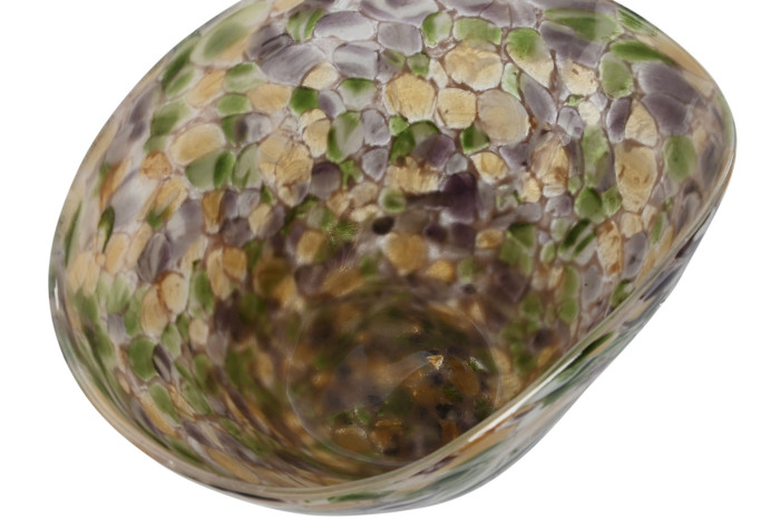 Bol Decoratiu de Vidre Mosaic Verd Ambre – Disseny Artesanal Modern