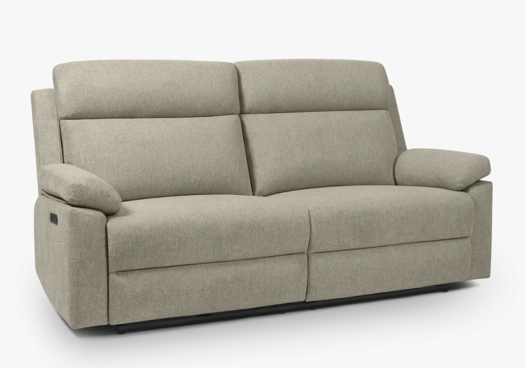 Sofà Relax Elèctric 2 Places amb USB en Teixit Beige