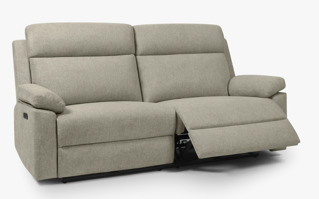 Sofà Relax Elèctric 2 Places amb USB en Teixit Beige