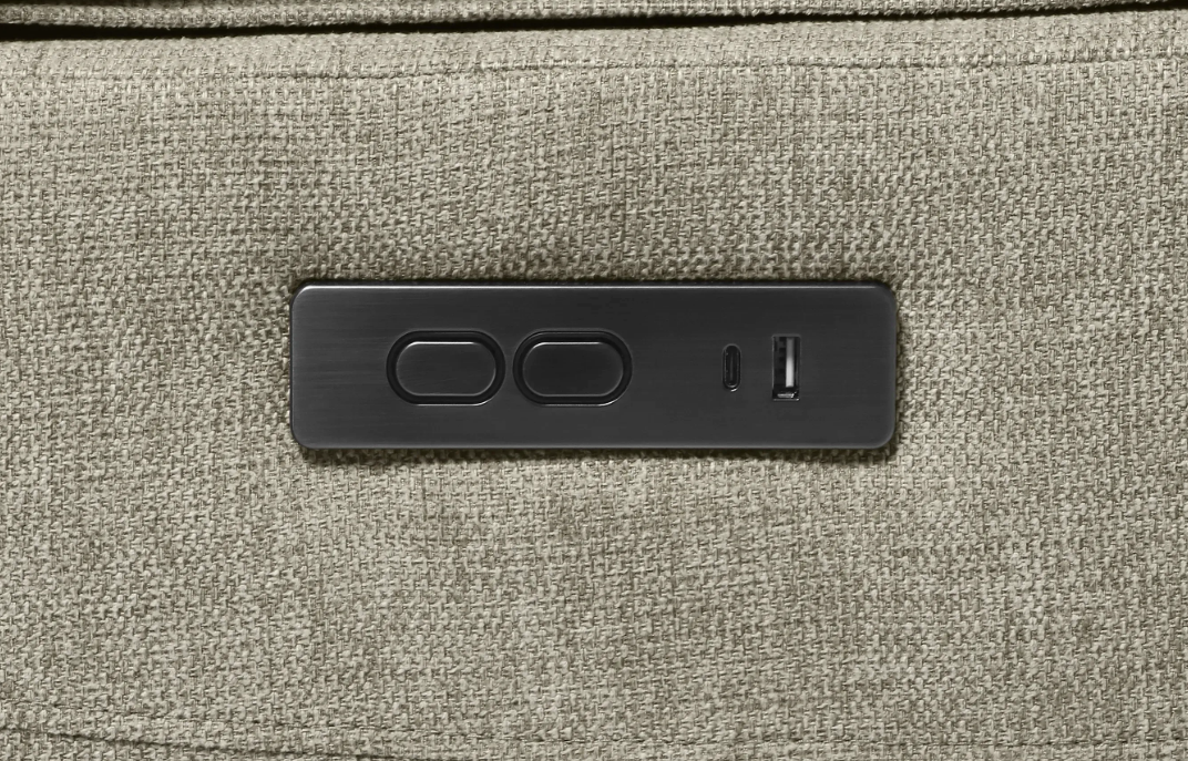 Sofà Relax Elèctric 2 Places amb USB en Teixit Beige