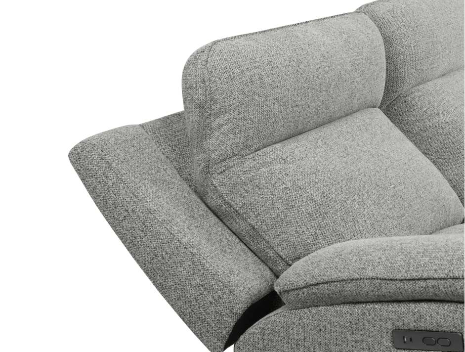 Sofà Relax Elèctric 2 Places amb USB i Teixit Gris