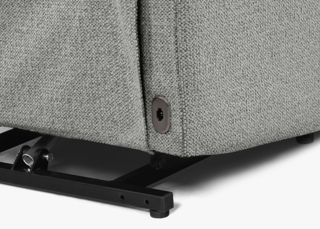 Sofà Relax Elèctric 2 Places amb USB i Teixit Gris