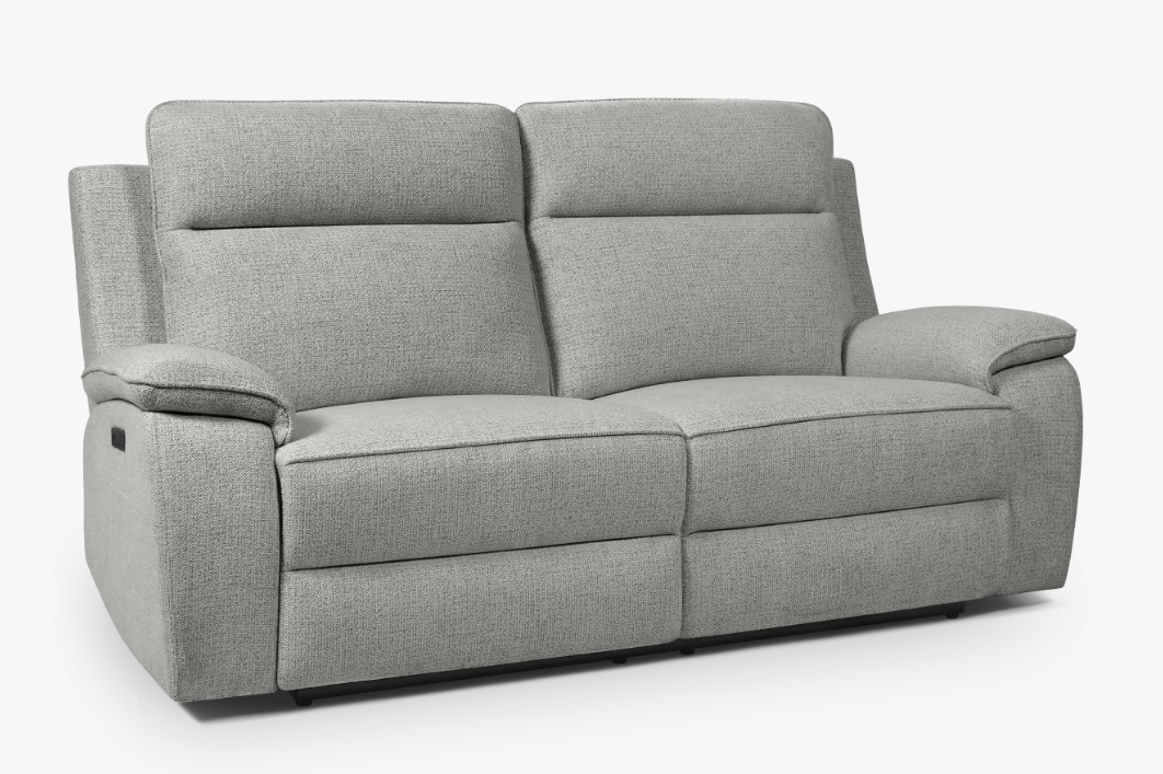 Sofà Relax Elèctric 2 Places amb USB i Teixit Gris
