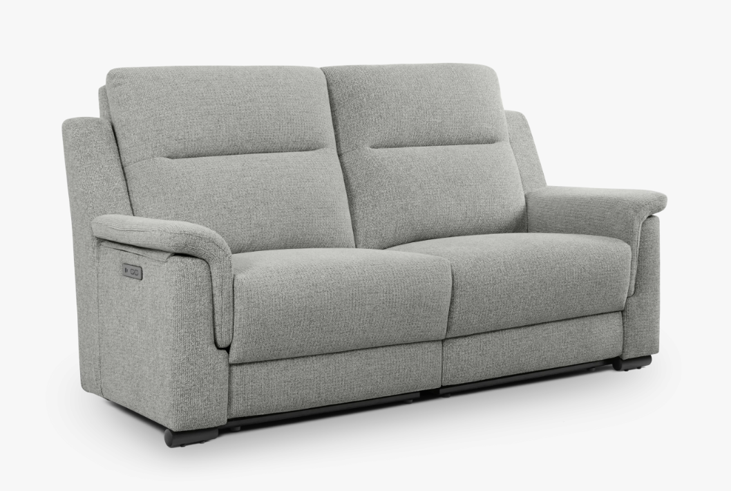 Sofà Relax Elèctric 2 Places amb USB en Teixit Gris