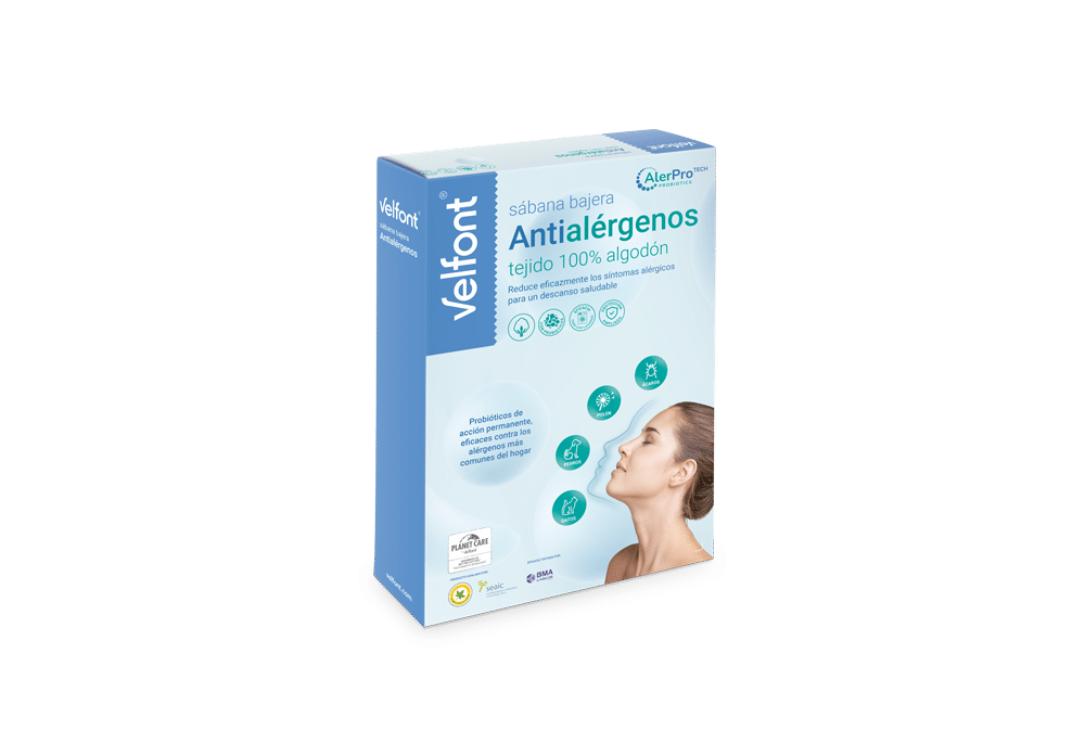Sábana bajera antialérgenos 100% algodón Velfont