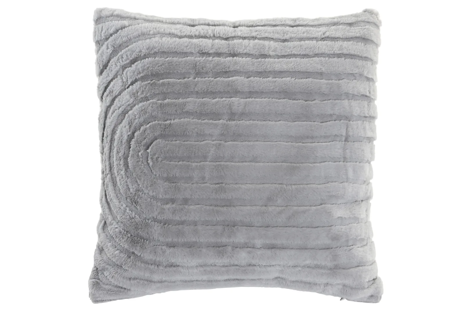 Cojín Pelo Suave Arcos – Gris Claro, 45 × 45 cm