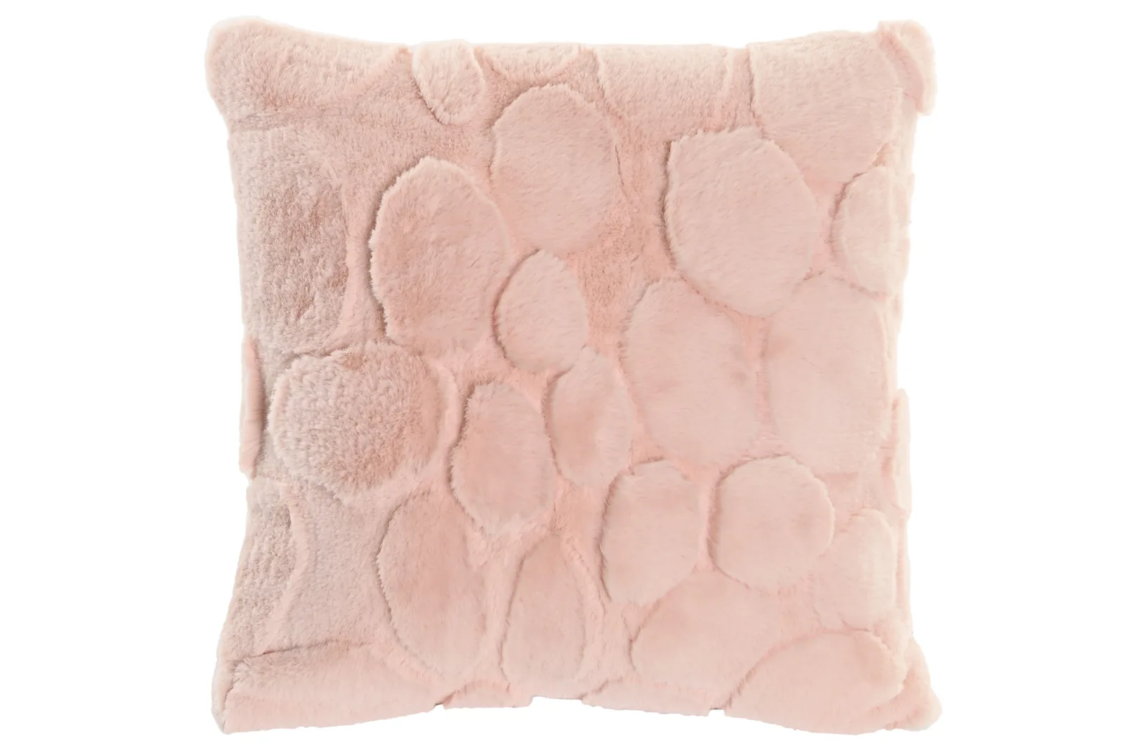 Cojín Pelo Suave Círculos – Rosa Palo, 45 × 45 cm