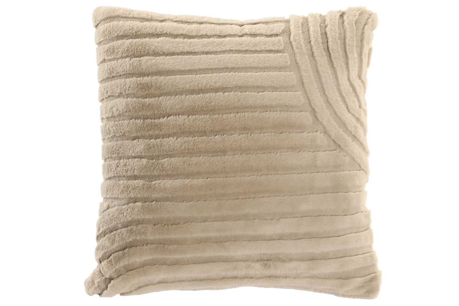 Cojín Pelo Suave Ondas – Beige, 45 × 45 cm