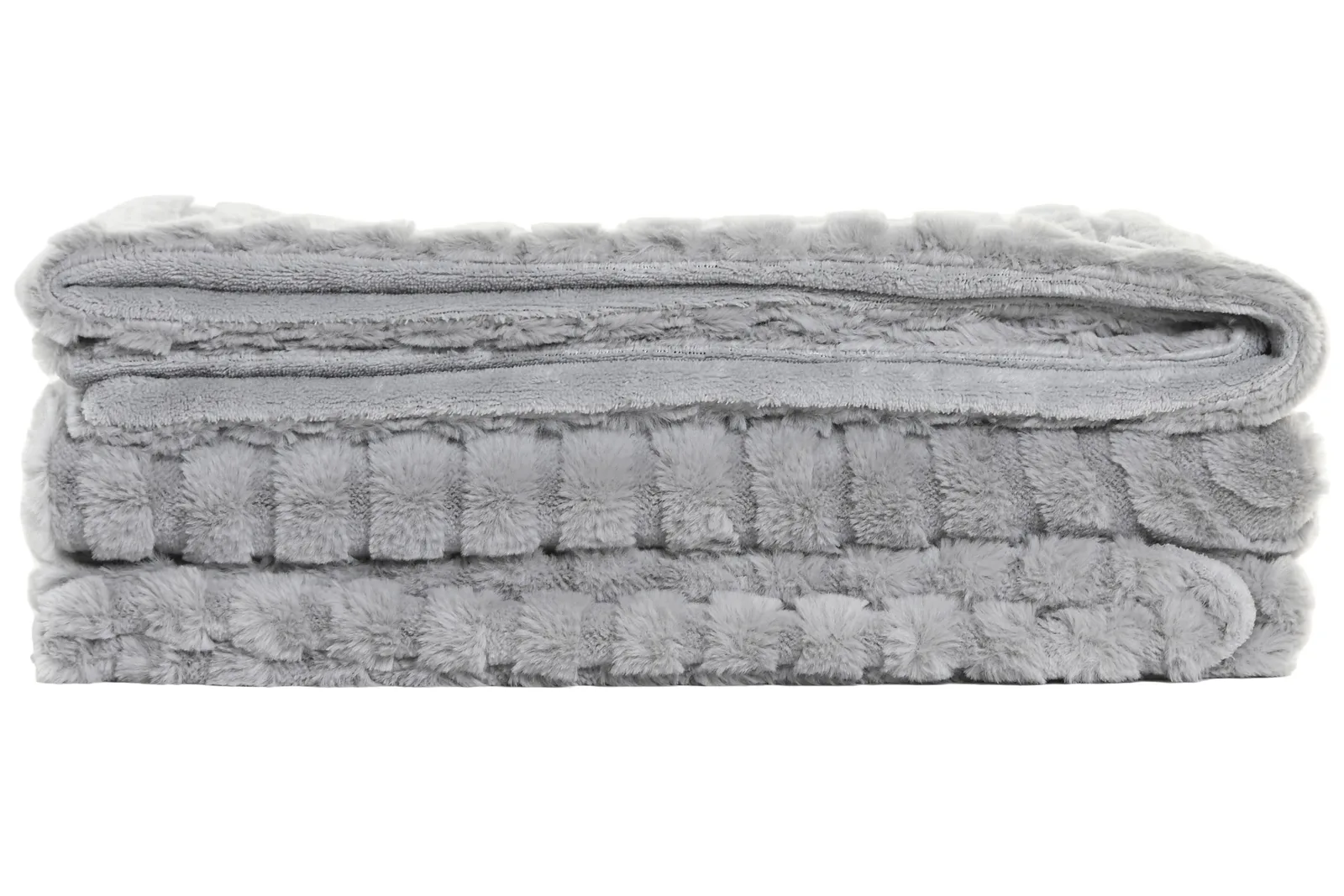 Manta Pèl Suau Ones – Gris Clar, 130 × 170 cm