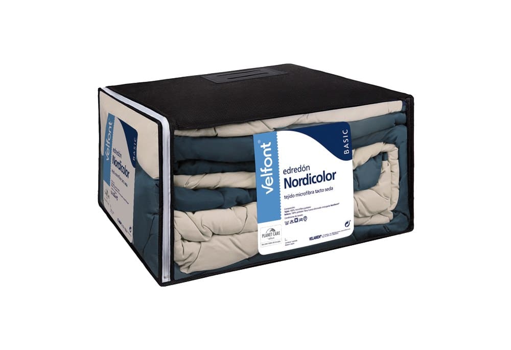 Edredó Nòrdic Velfont Denver Color Blau i Beix – Bicolor Reversible